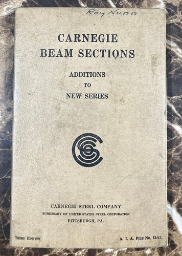 1929 carnegie steel - steel, beam